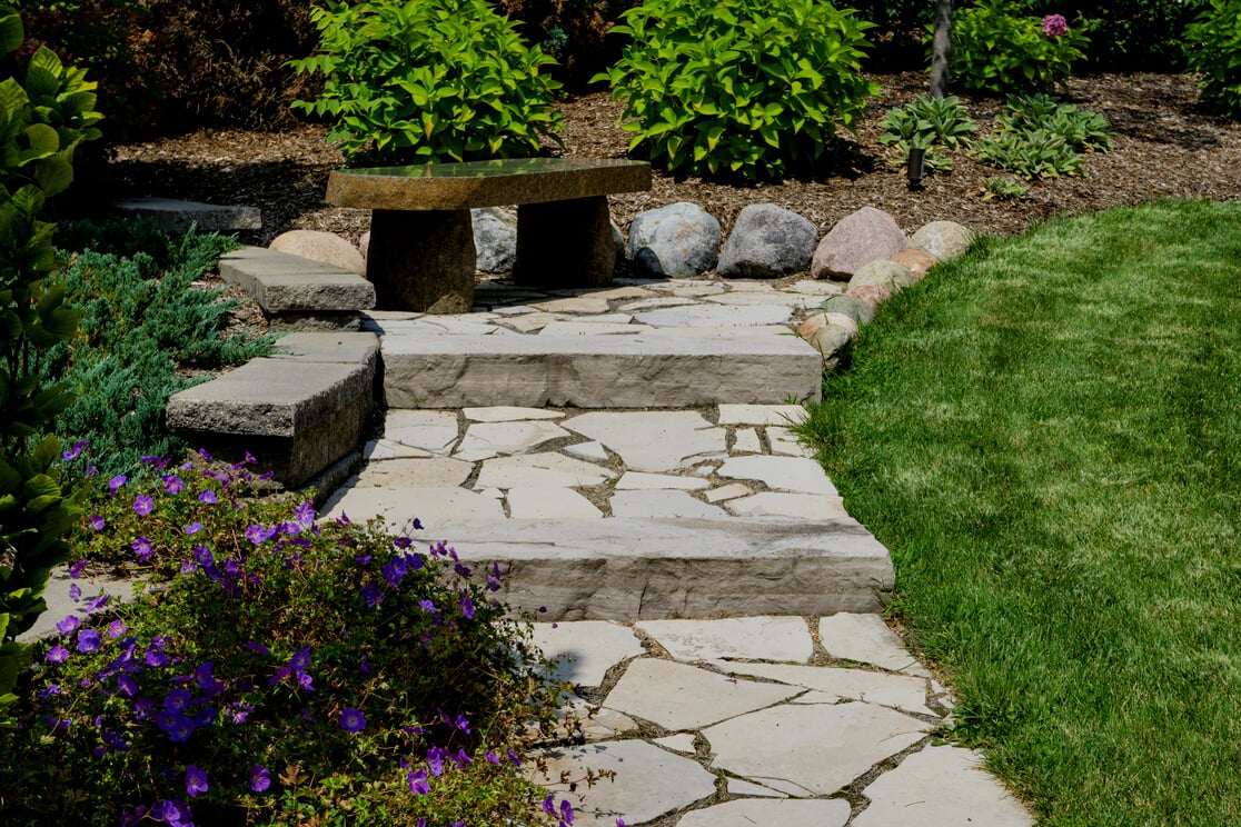 Professional Landscaping With Pavers and Boulders